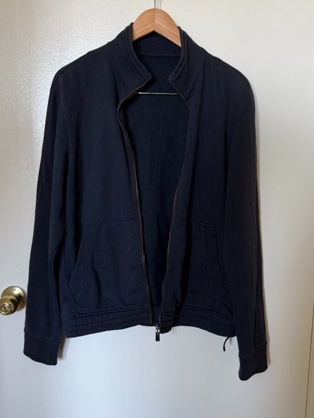 Ermenegildo Zegna Navy Blue Cotton Zip Up‎ Sweater Jacket S